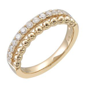 Ring in Yellow Gold with Brilliant-cut Diamonds